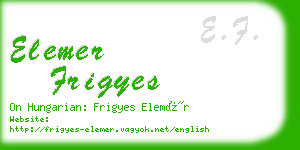 elemer frigyes business card